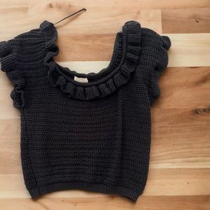 Pretty Flutter sleeve Crochet cropped top